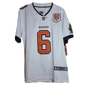 Buccaneers #6 Mayfield White Orange Game Stitched Jersey Kids Youth XL